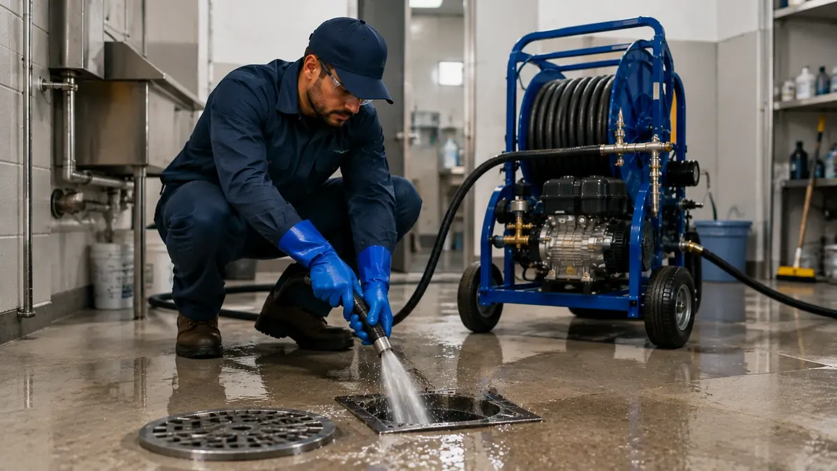 Floor Drain Hydro Jet Cleaning in Duarte