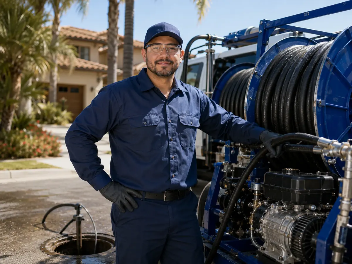 Hydro jet sewer cleaning in Duarte