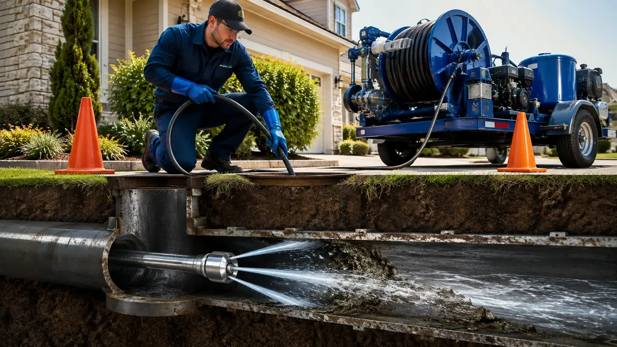Main Sewer Line Hydro Jet Cleaning in Duarte