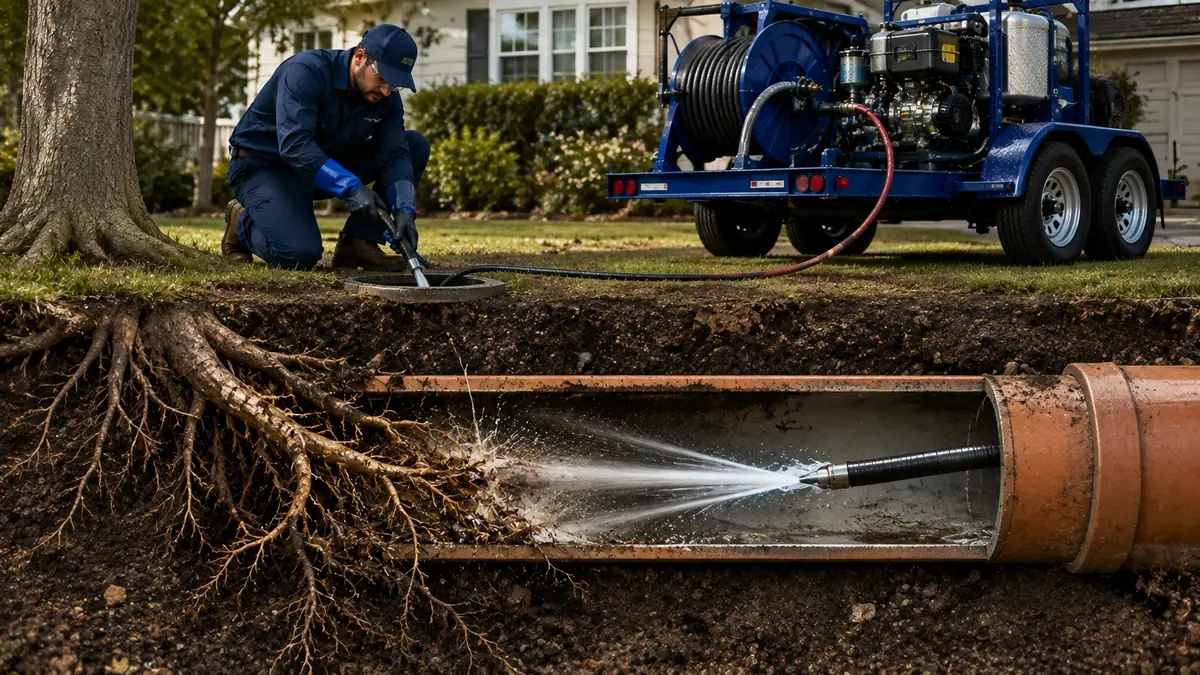 Tree Root Removal with Hydro Jetting in Duarte